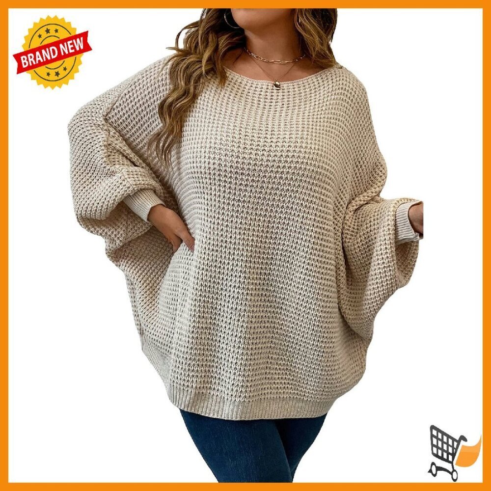 Plus Size Oversized Sweater Crewneck Pullover Long Sleeve Casual Tops